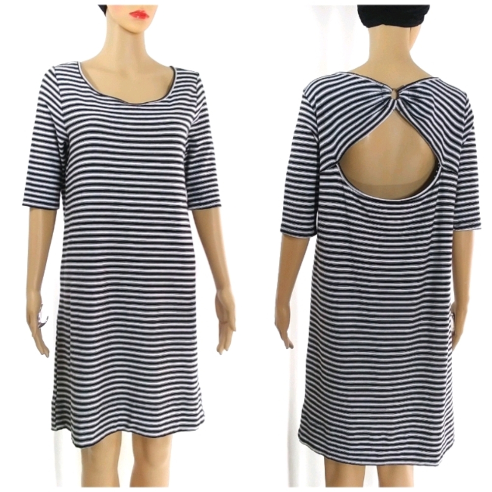 WE THE FREE Striped Knit Dress Keyhole Back NWOT